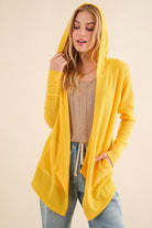 And The Why Sunflower Long Sleeve Open Hoodie Cardigan