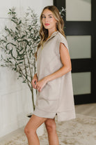 Zenana Easy Hustle High Neck Dress in Ash Mocha Womens
