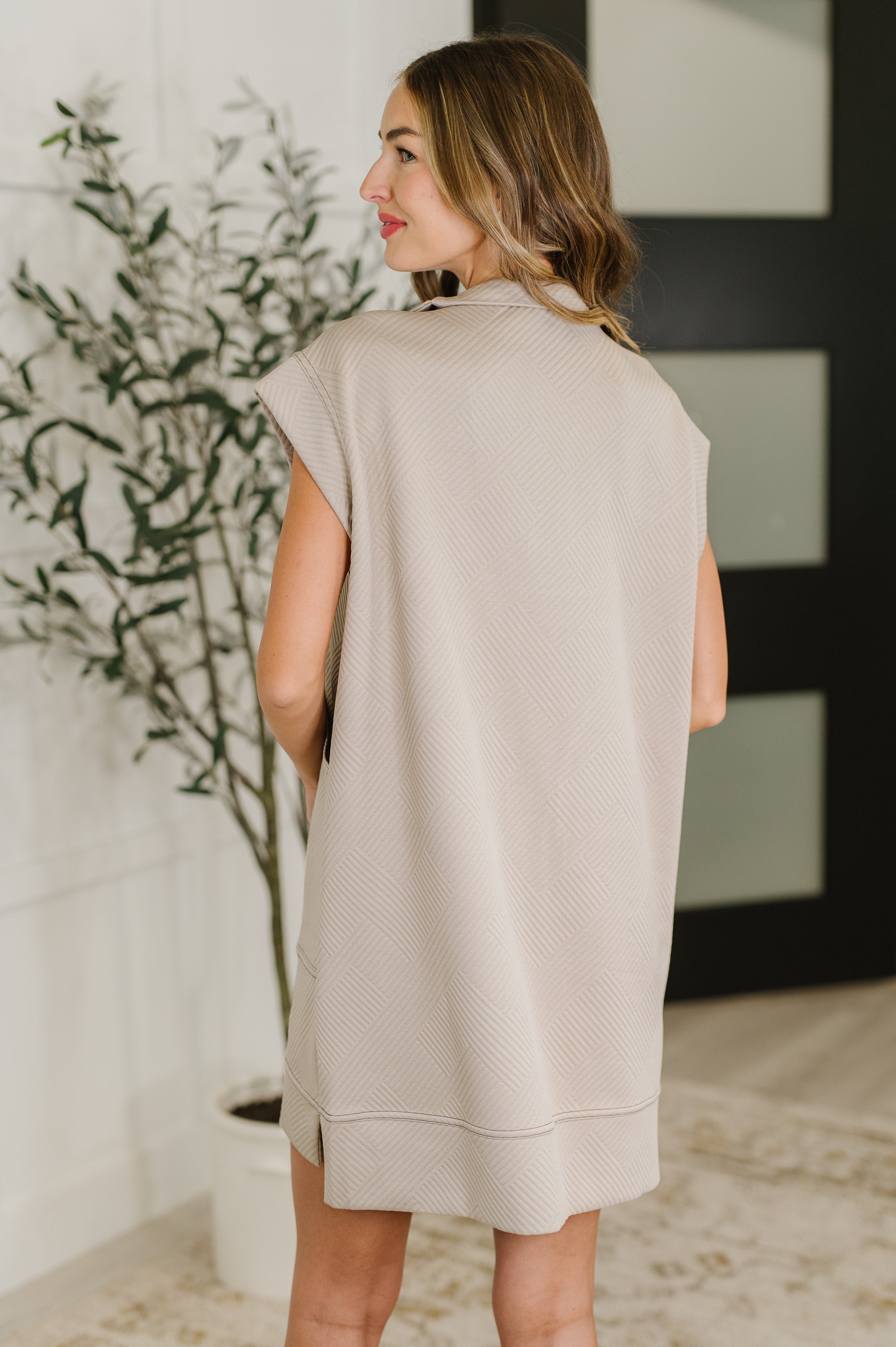 Zenana Easy Hustle High Neck Dress in Ash Mocha Womens