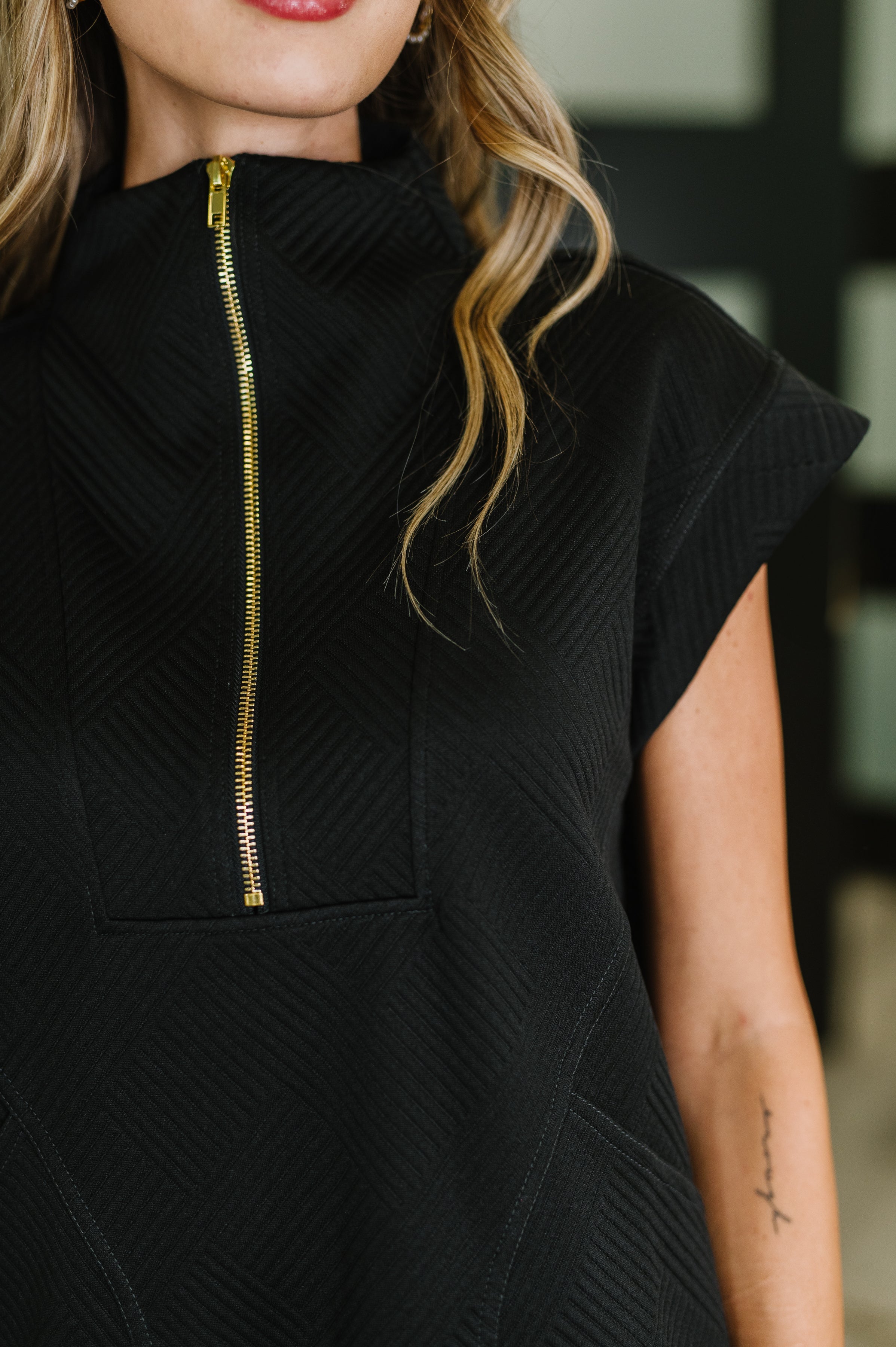 Zenana Easy Hustle High Neck Dress in Black Womens