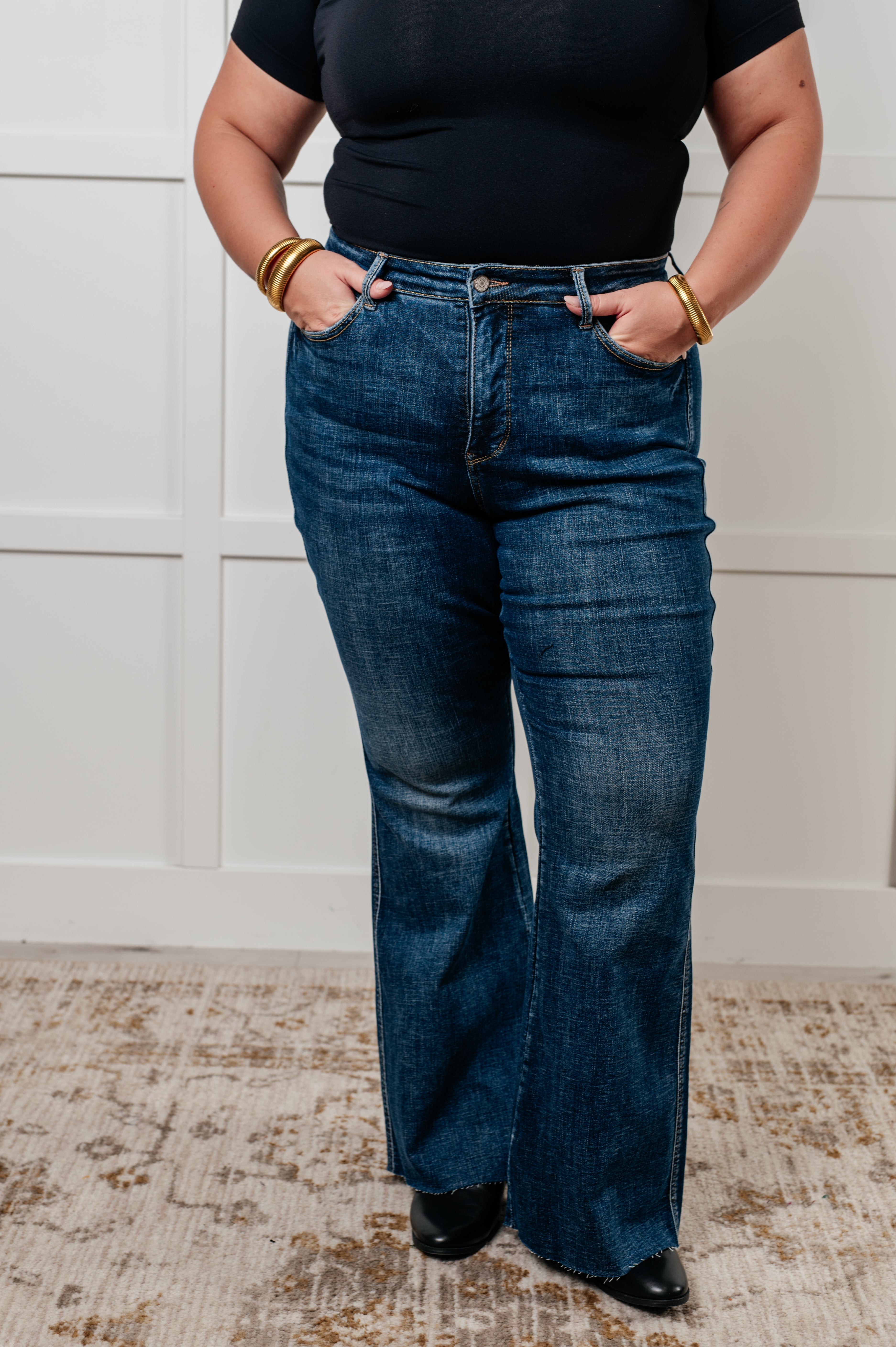 Judy Blue Edna High Rise Control Top Shield Pocket Flare Jeans Ave Shops