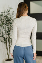 Mono B Effortless Edge Knit Henley Top in Natural Womens