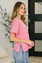 Zenana Effortless Edit Boxy Tee in Candy Pink Womens