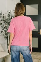Zenana Effortless Edit Boxy Tee in Candy Pink Womens