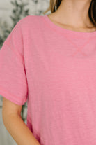Zenana Effortless Edit Boxy Tee in Candy Pink Womens