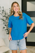 Zenana Effortless Edit Boxy Tee in Deep Sky Womens
