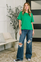 Zenana Effortless Edit Boxy Tee in Kelly Green Womens