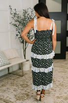 Haptics Elegant Edge Tiered Maxi Dress in Navy Womens