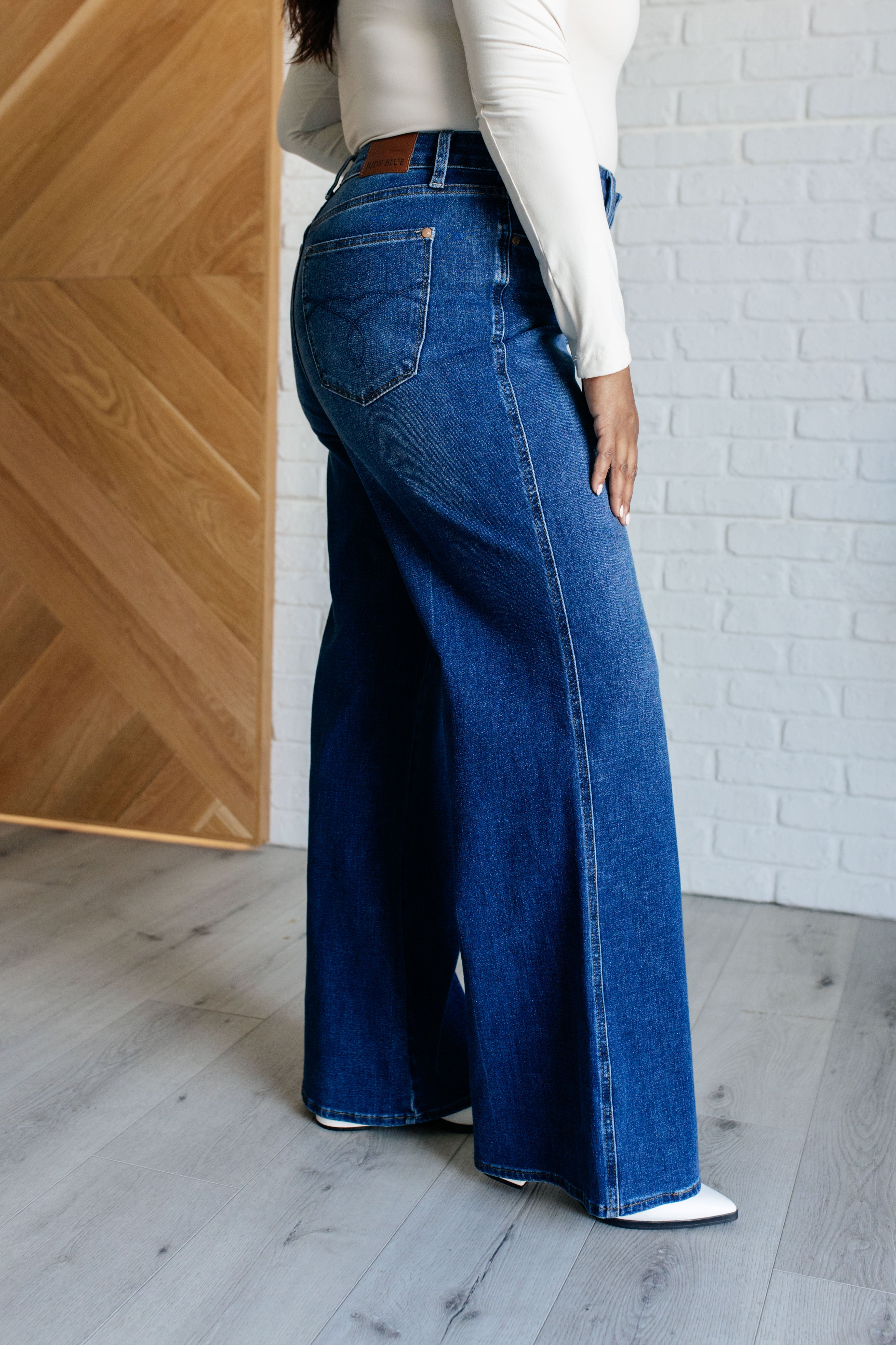 Judy Blue Eliza High Rise Control Top Retro Wide Leg Jeans Ave Shops