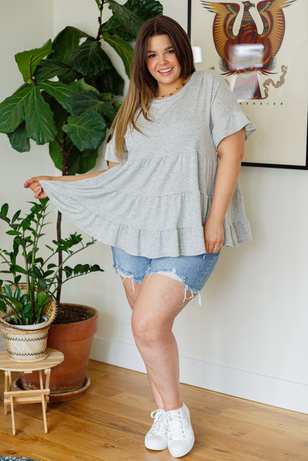 Haptics Endless Memories Tiered Babydoll Top Tops