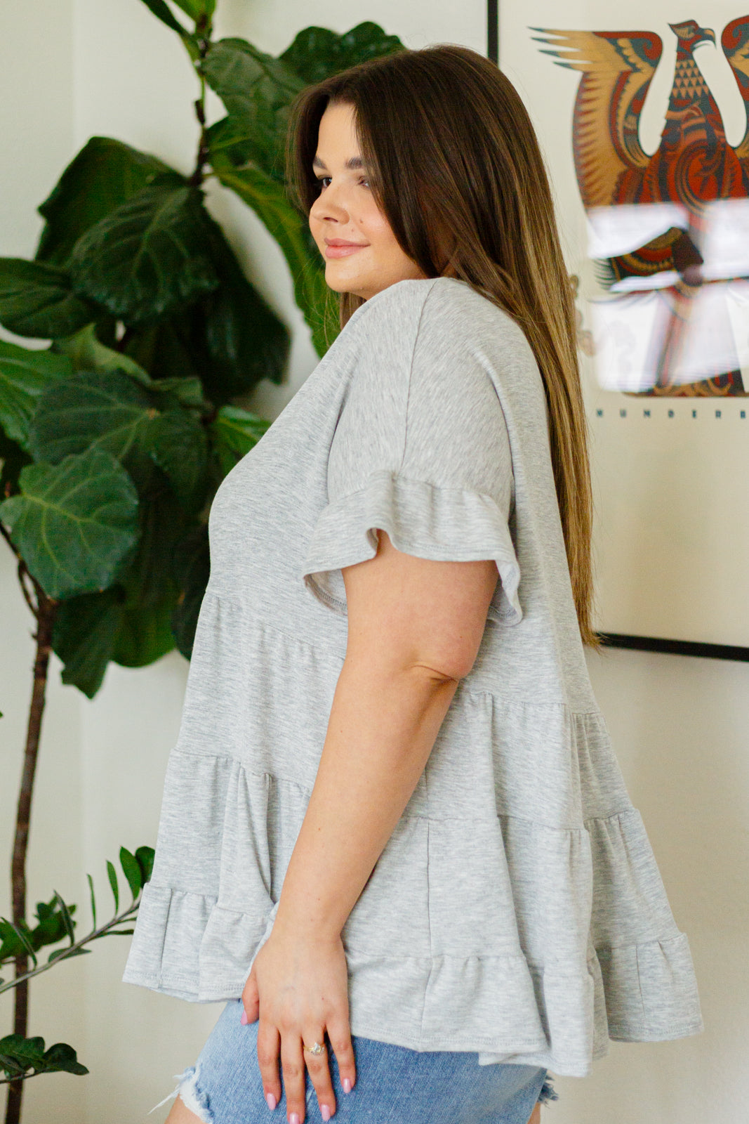 Haptics Endless Memories Tiered Babydoll Top Tops