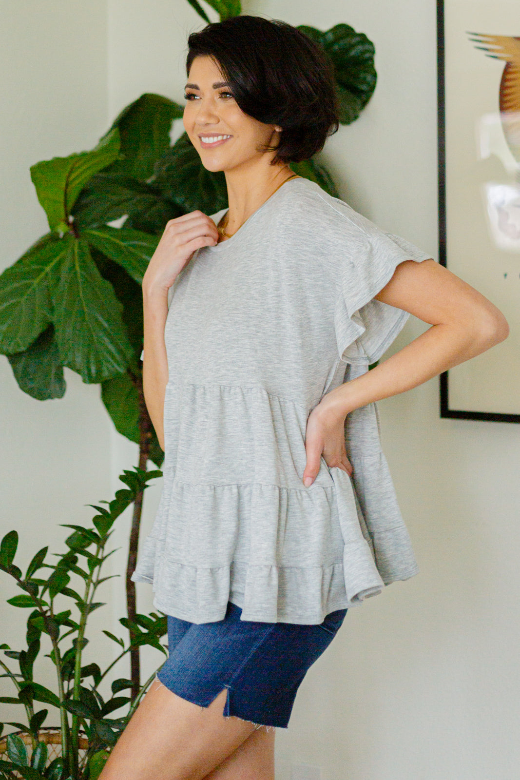 Haptics Endless Memories Tiered Babydoll Top Tops