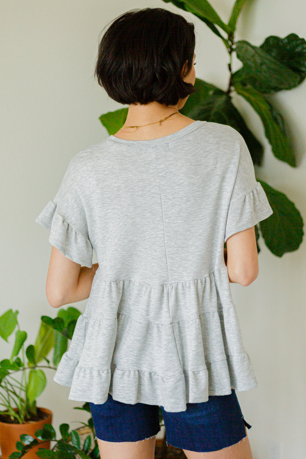 Haptics Endless Memories Tiered Babydoll Top Tops