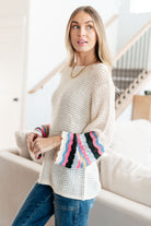 Shopin LA End of the Story Striped Sleeve Sweater Tops