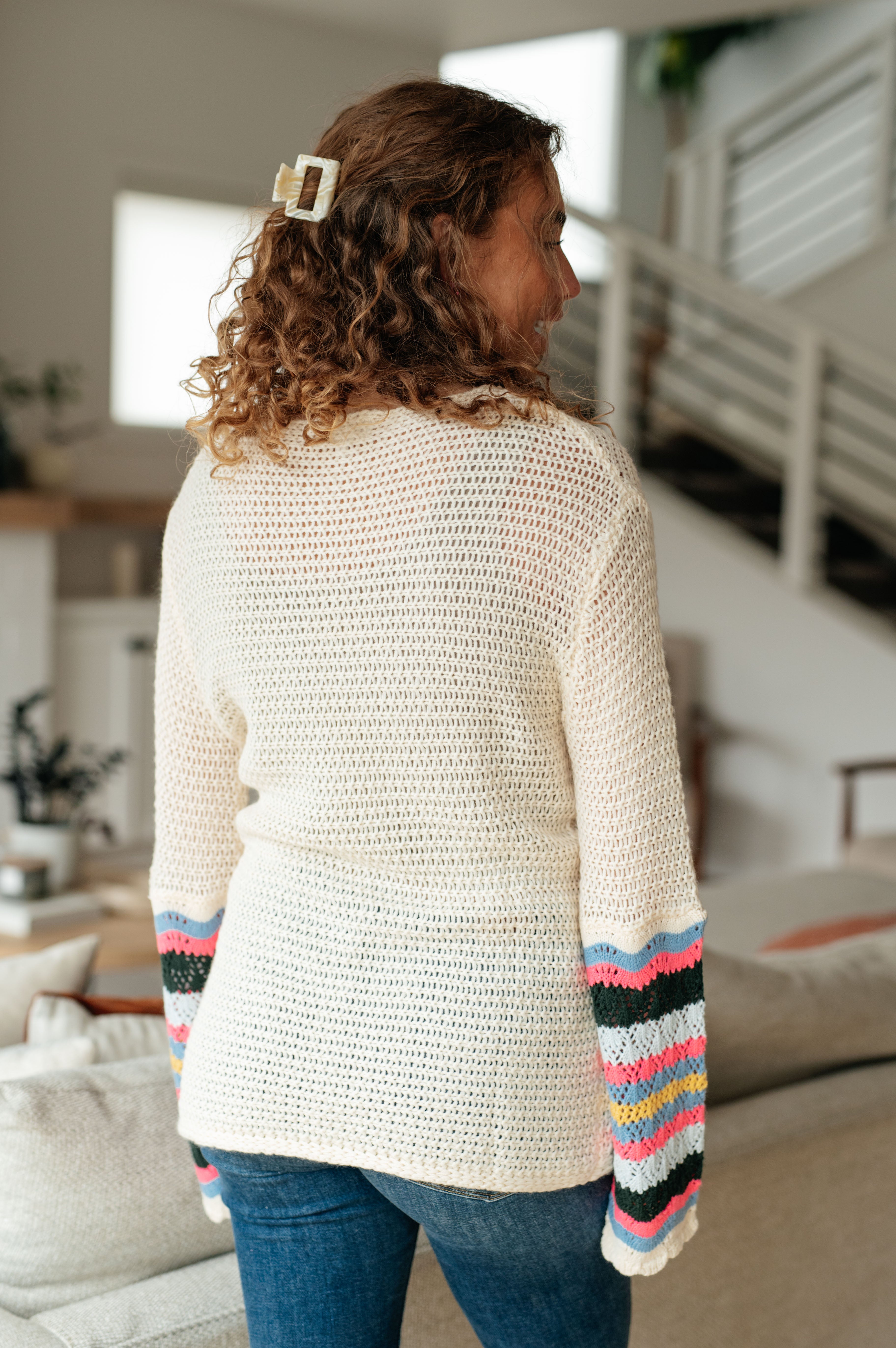 Shopin LA End of the Story Striped Sleeve Sweater Tops