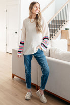 Shopin LA End of the Story Striped Sleeve Sweater Tops