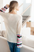 Shopin LA End of the Story Striped Sleeve Sweater Tops