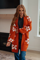 Jodil Anyways Floral Cardigan in Burnt Orange Layers
