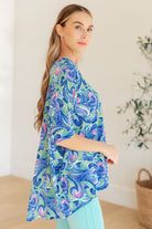 Dear Scarlett Essential Blouse in Painted Blue Mix Final Sale Monday Markdown 06-10