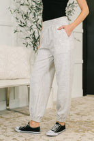 Zenana Every Second, Every Hour Jogger Bottoms in Heather Grey Womens