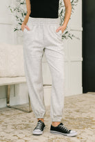 Zenana Every Second, Every Hour Jogger Bottoms in Heather Grey Womens