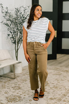 Everything In Between Striped Cap Sleeve Tee Womens