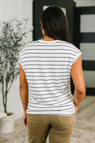 Everything In Between Striped Cap Sleeve Tee Womens