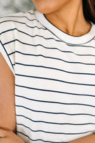 Everything In Between Striped Cap Sleeve Tee Womens