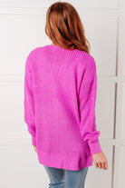 Zenana Everything Layer Waffle Knit Open Front Cardigan in Bright Mauve Layers