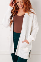 Zenana Everything Layer Waffle Knit Open Front Cardigan in Ivory Layers