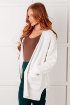 Zenana Everything Layer Waffle Knit Open Front Cardigan in Ivory Layers