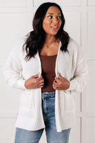 Zenana Everything Layer Waffle Knit Open Front Cardigan in Ivory Layers