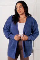 Zenana Everything Layer Waffle Knit Open Front Cardigan in Marlin Layers