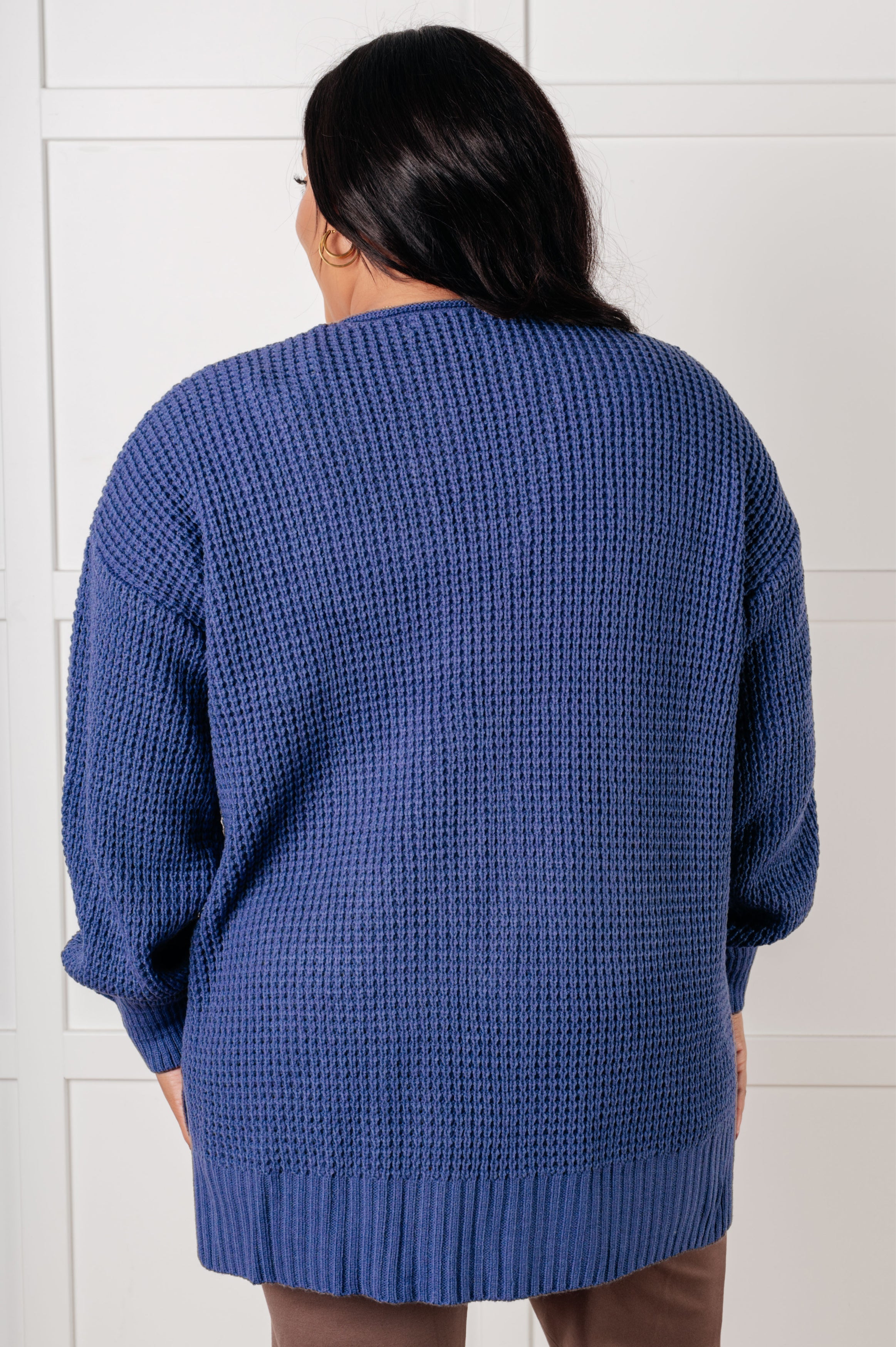 Zenana Everything Layer Waffle Knit Open Front Cardigan in Marlin Layers