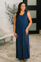 Dear Scarlett Everything She Wants Sleeveless Maxi Dress in Navy Womens