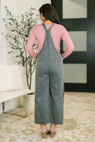 Zenana Exactly Where You Are Jumpsuit in Ash Black Womens