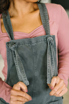 Zenana Exactly Where You Are Jumpsuit in Ash Black Womens