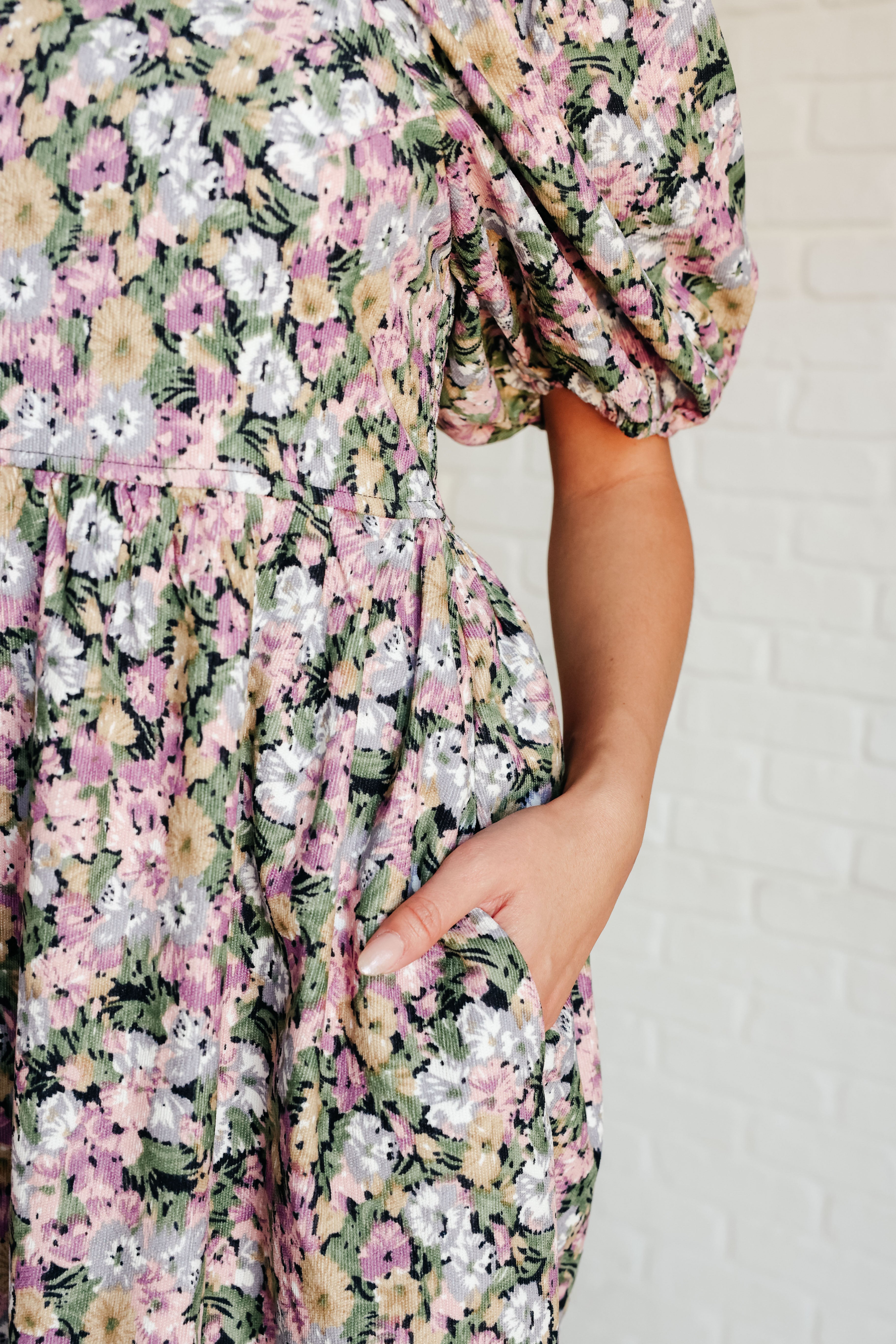 Polagram Excellence Without Effort Puff Sleeve Floral Dress Dresses