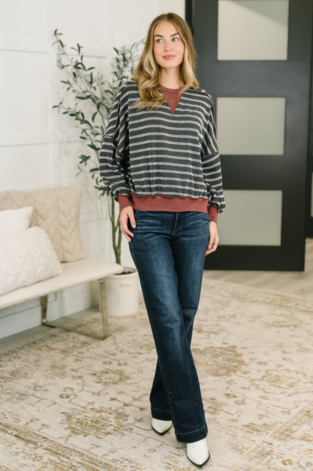 Haptics Exceptionally Cozy Contrast Relaxed Pullover Womens