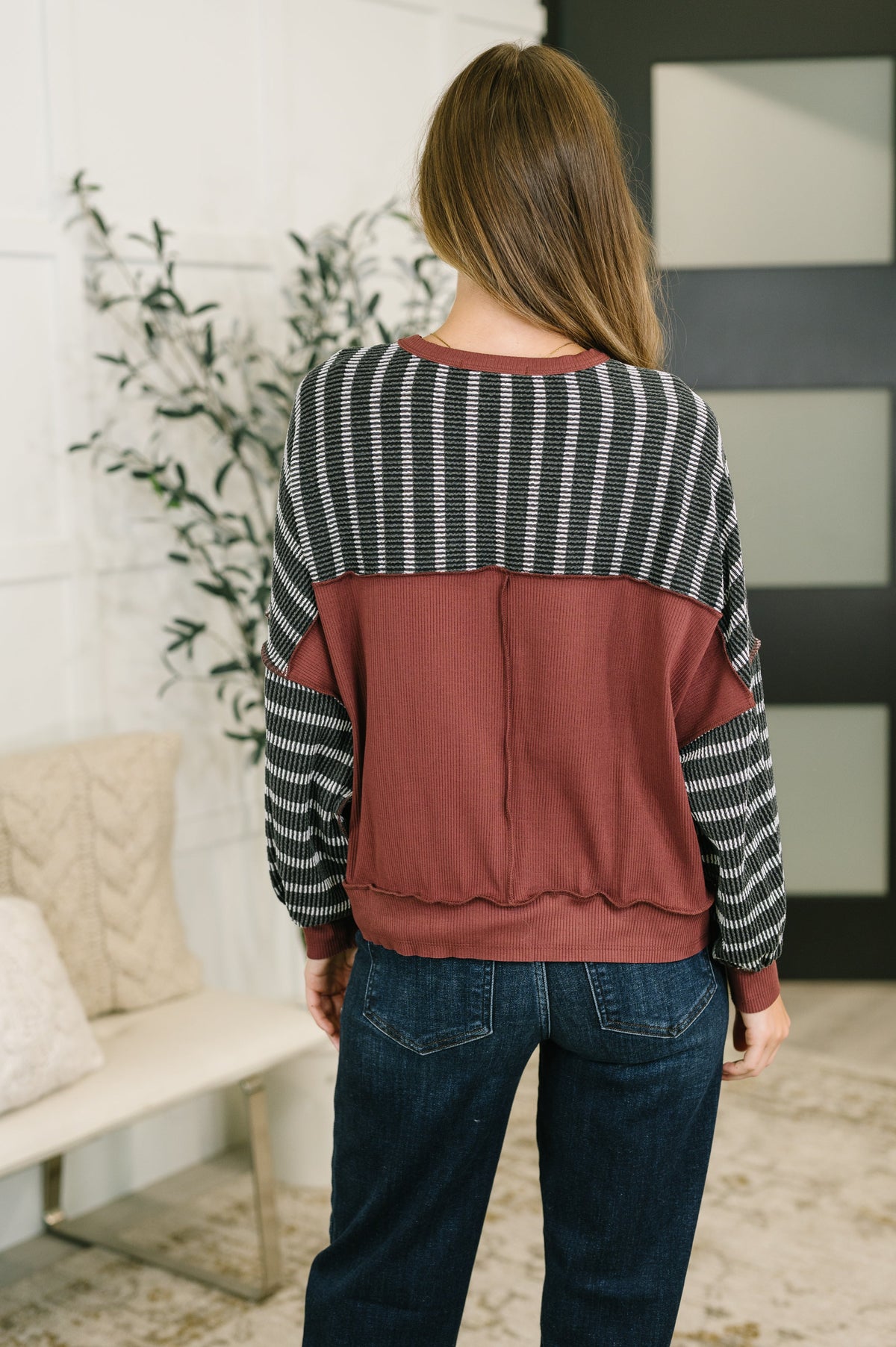 Haptics Exceptionally Cozy Contrast Relaxed Pullover Womens