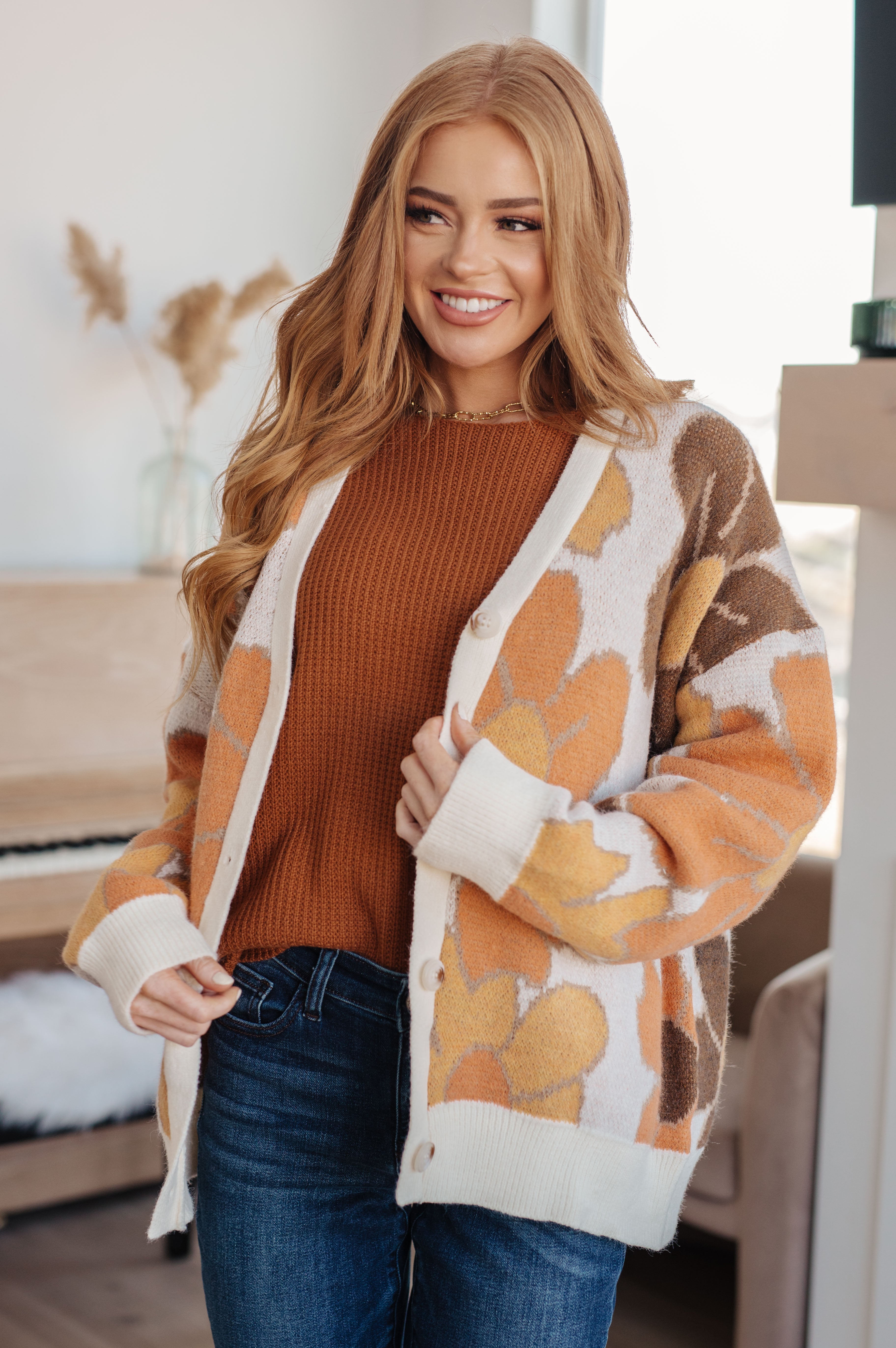 Andree by Unit Lotta Love Knitted Sweater Top in Rust Tops