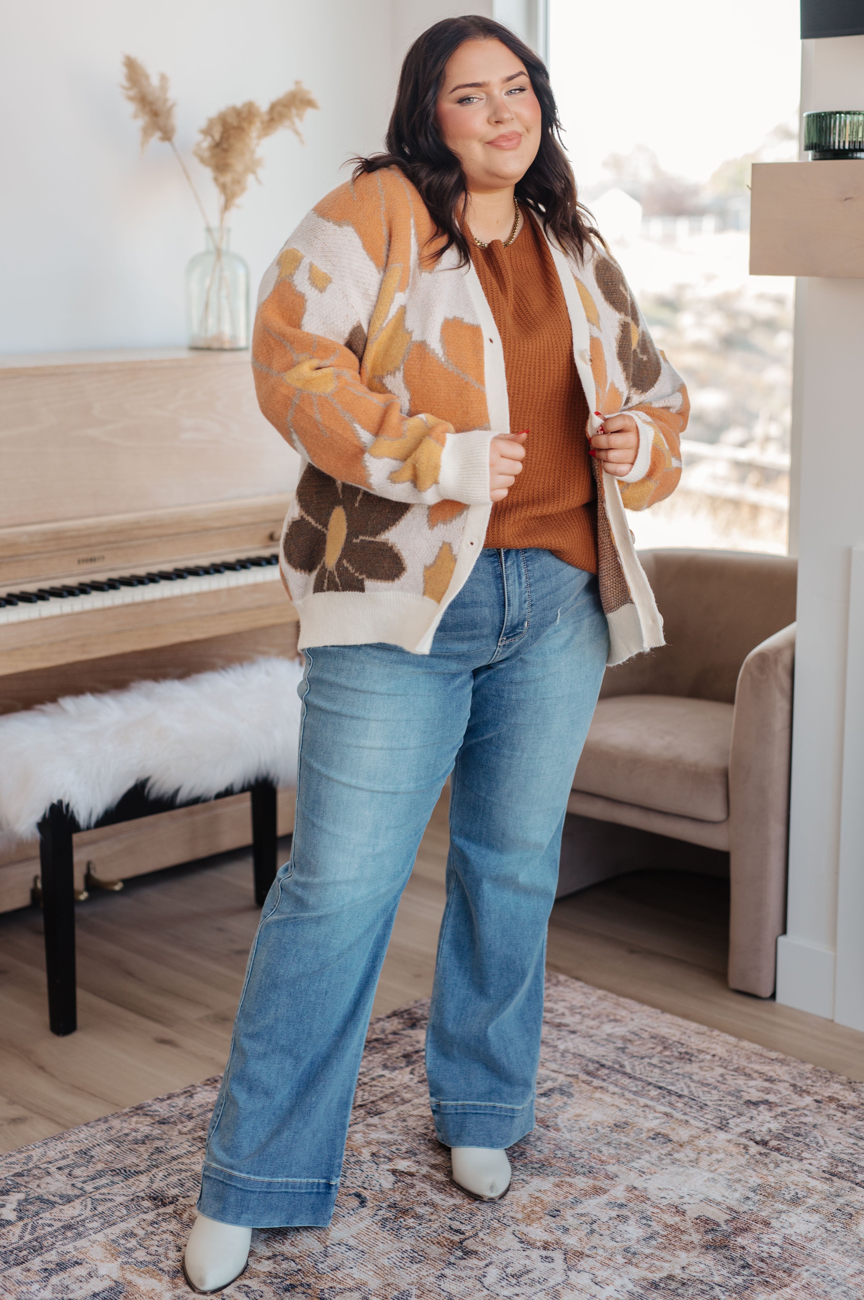 Andree by Unit Lotta Love Knitted Sweater Top in Rust Tops