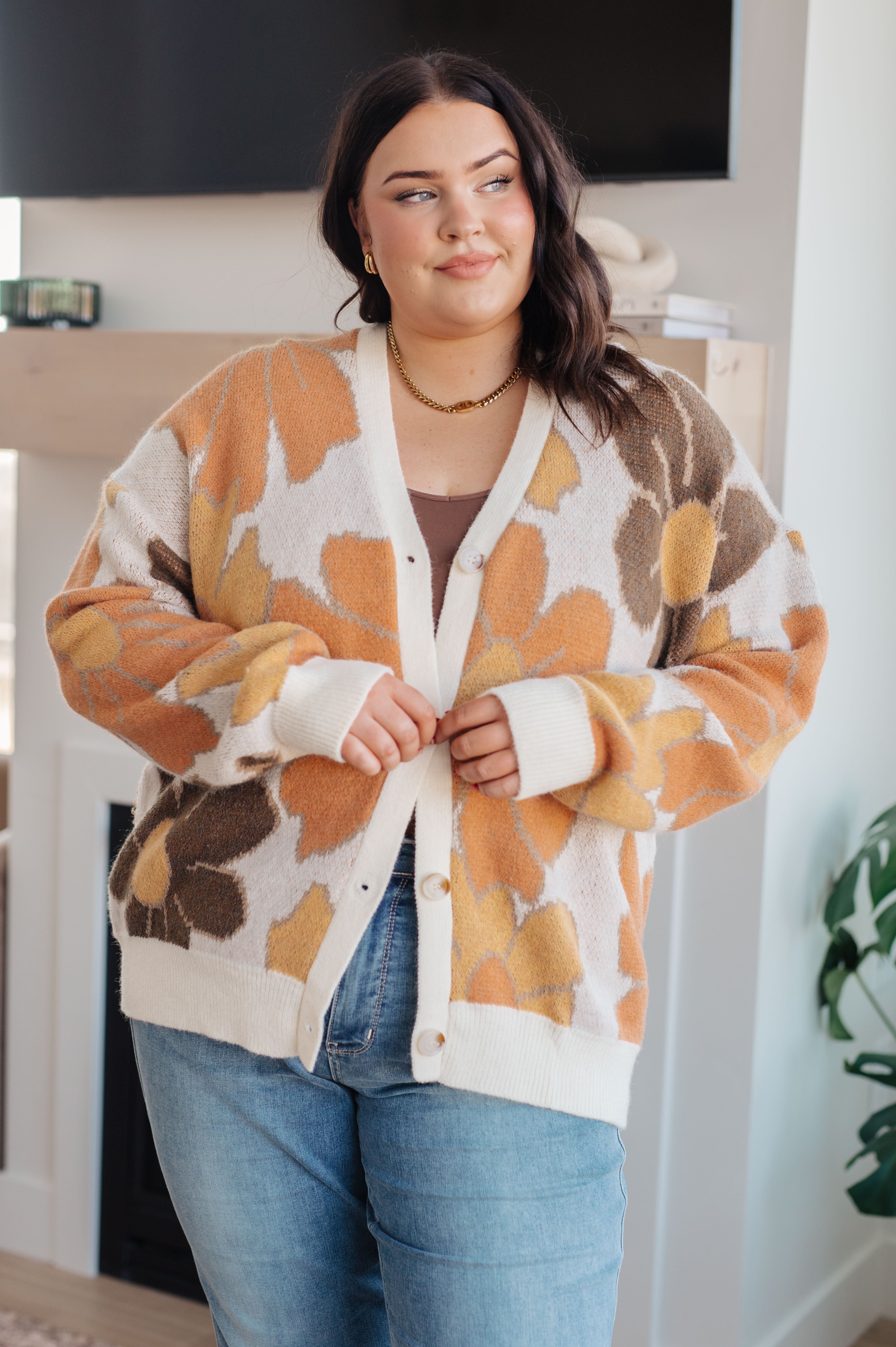 BiBi Exquisitely Mod Floral Cardigan Cardigan