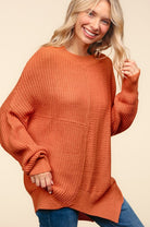 Haptics Taupe Asymmetrical Knit Sweater Haptics