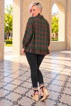 Ruffle the Rules Plaid Flannel Top in Green