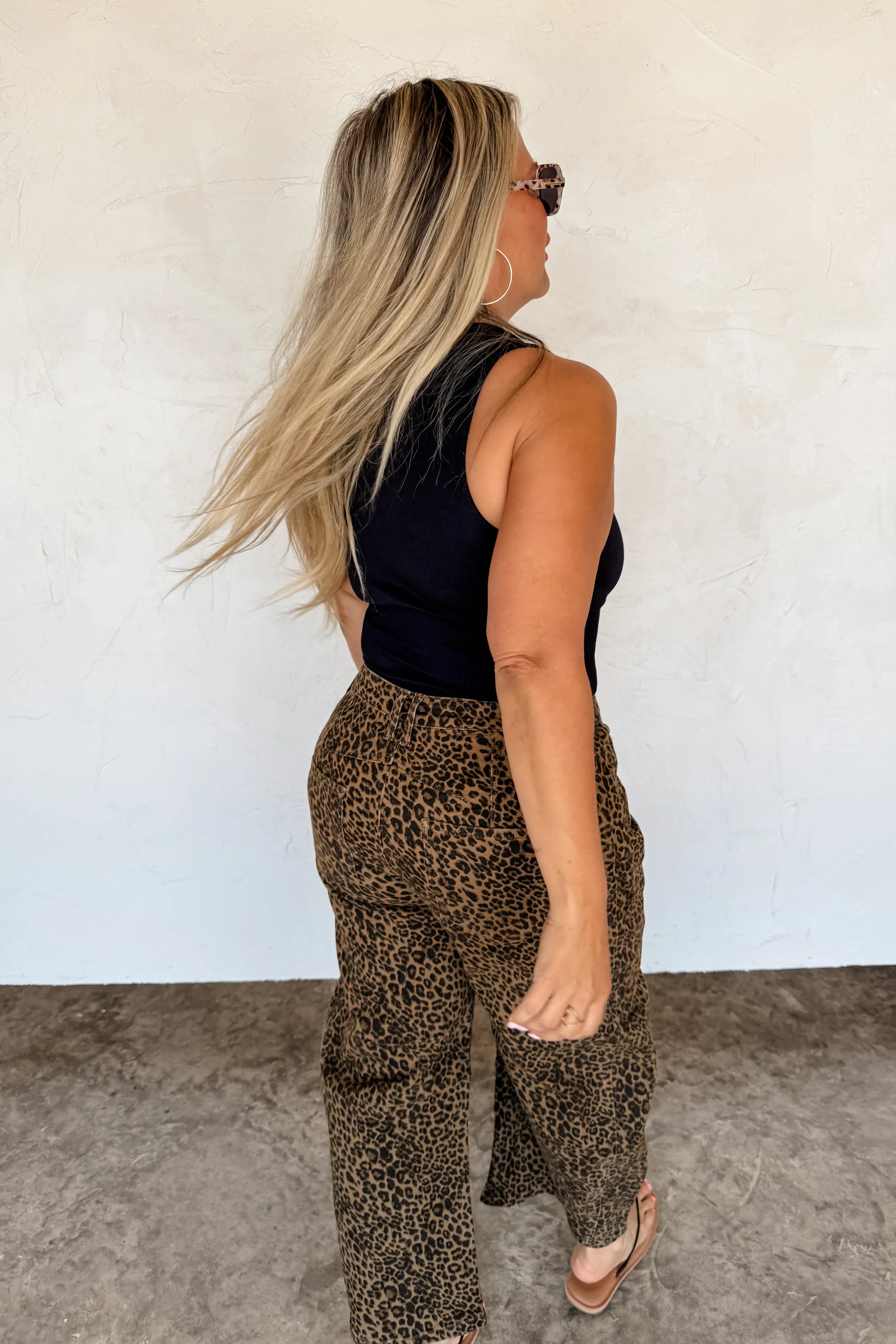 PREORDER: BLAKELEY Bex Cheetah Barrel Jeans (Stretchy) Womens