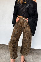 PREORDER: BLAKELEY Bex Cheetah Barrel Jeans (Stretchy) Womens