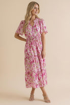 Haptics A Georgia Dream in Pink Floral Midi Dress