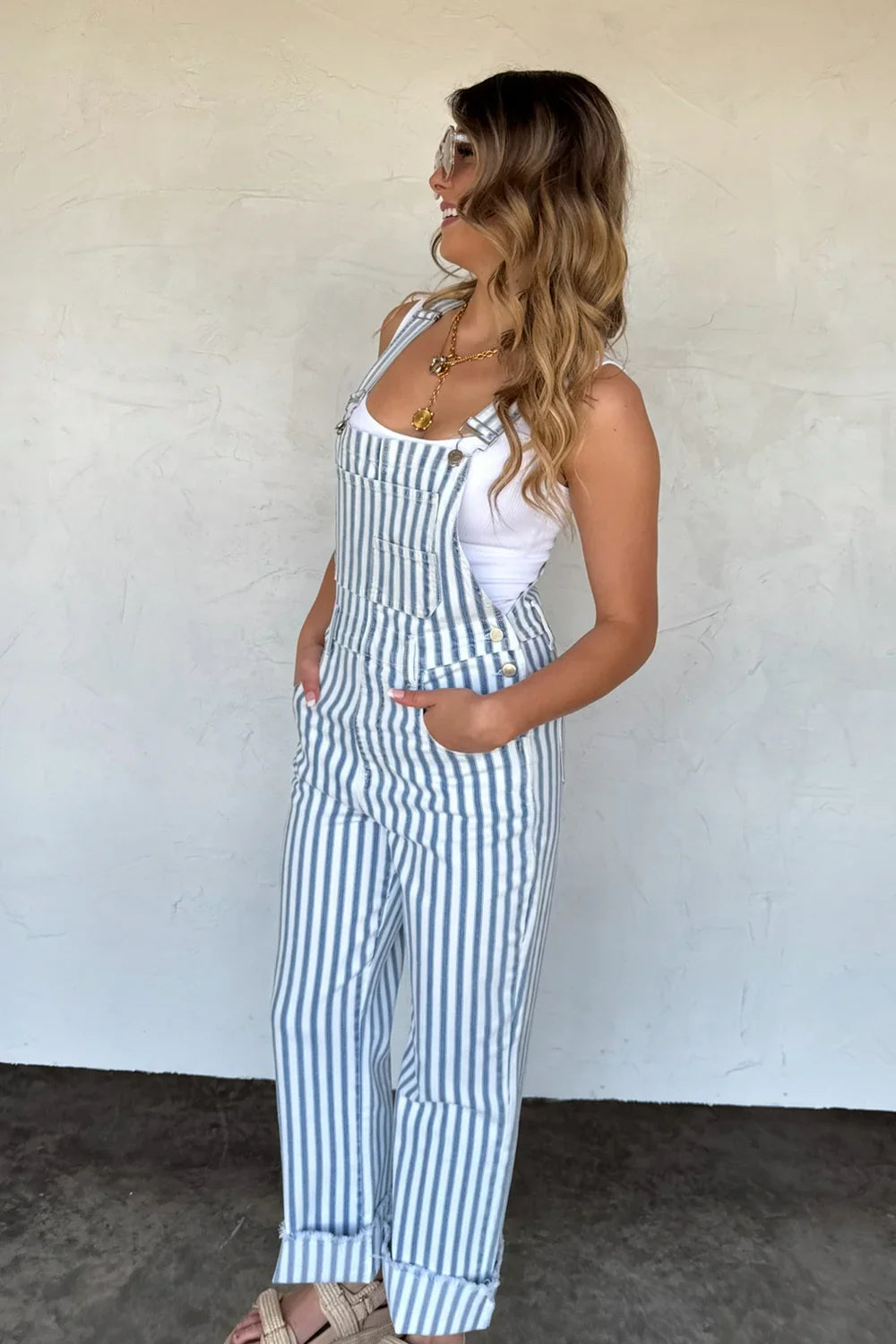 PREORDER: Dahlia Stripe Overalls Womens