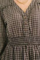 Very J Fairytale Plot Plaid Midi Dress Womens
